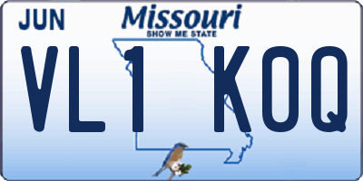 MO license plate VL1K0Q