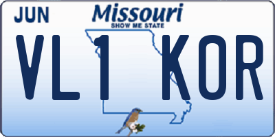 MO license plate VL1K0R