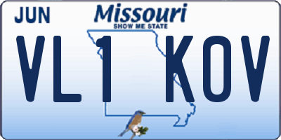 MO license plate VL1K0V