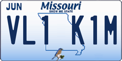 MO license plate VL1K1M