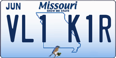 MO license plate VL1K1R