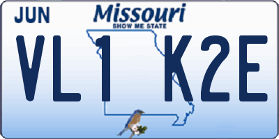 MO license plate VL1K2E