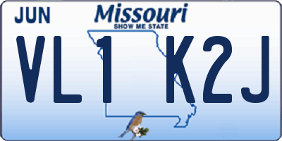MO license plate VL1K2J