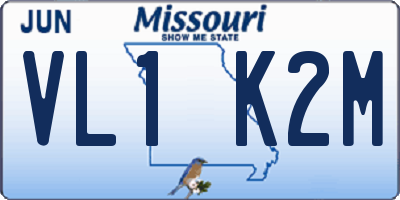 MO license plate VL1K2M