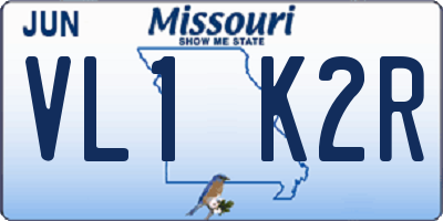 MO license plate VL1K2R