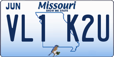 MO license plate VL1K2U