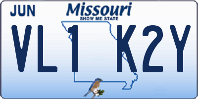 MO license plate VL1K2Y