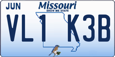 MO license plate VL1K3B