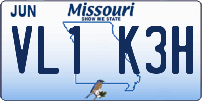MO license plate VL1K3H