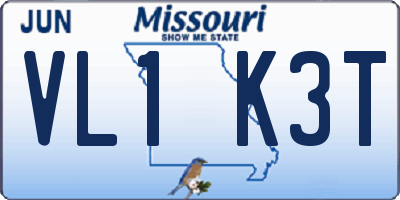 MO license plate VL1K3T