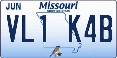 MO license plate VL1K4B