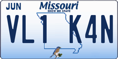 MO license plate VL1K4N