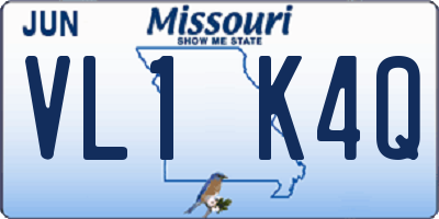 MO license plate VL1K4Q