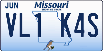 MO license plate VL1K4S