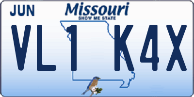 MO license plate VL1K4X