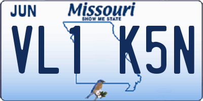 MO license plate VL1K5N
