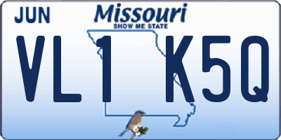 MO license plate VL1K5Q