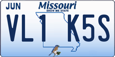 MO license plate VL1K5S