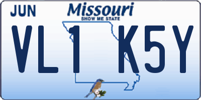 MO license plate VL1K5Y
