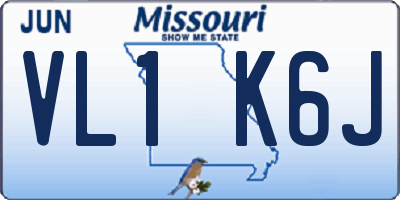 MO license plate VL1K6J