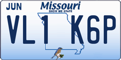 MO license plate VL1K6P