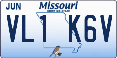 MO license plate VL1K6V