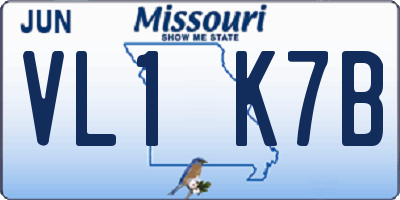MO license plate VL1K7B