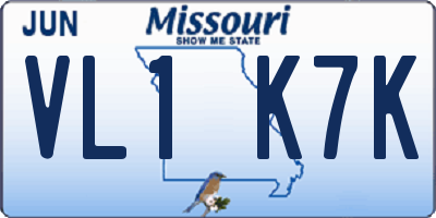 MO license plate VL1K7K