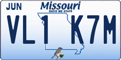 MO license plate VL1K7M