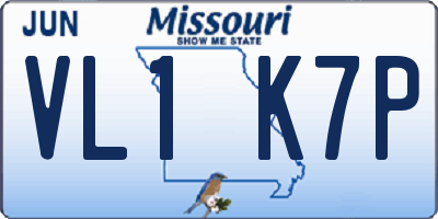 MO license plate VL1K7P