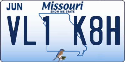 MO license plate VL1K8H