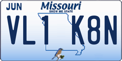 MO license plate VL1K8N