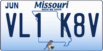 MO license plate VL1K8V