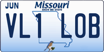 MO license plate VL1L0B
