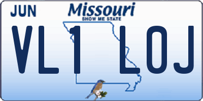 MO license plate VL1L0J