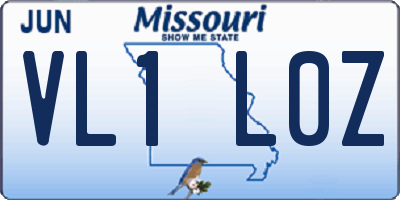 MO license plate VL1L0Z