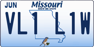 MO license plate VL1L1W