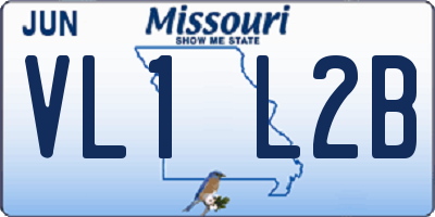 MO license plate VL1L2B