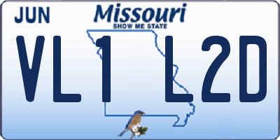 MO license plate VL1L2D
