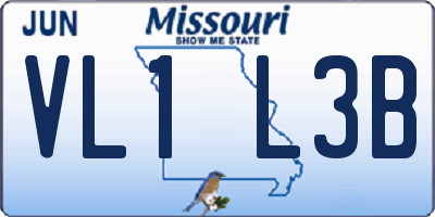 MO license plate VL1L3B