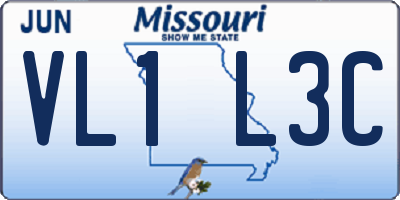 MO license plate VL1L3C