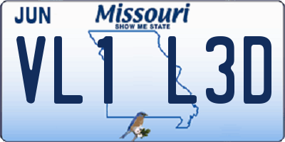 MO license plate VL1L3D