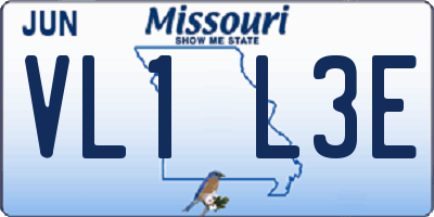 MO license plate VL1L3E