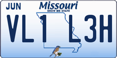 MO license plate VL1L3H