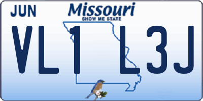 MO license plate VL1L3J