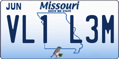 MO license plate VL1L3M