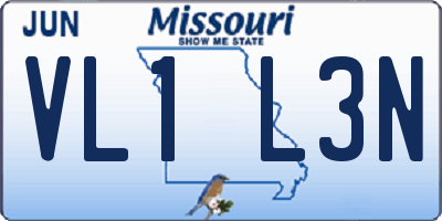 MO license plate VL1L3N