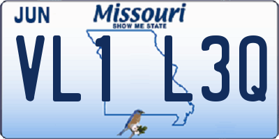 MO license plate VL1L3Q