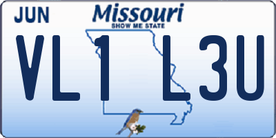 MO license plate VL1L3U