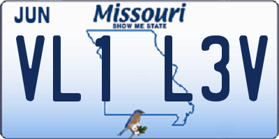 MO license plate VL1L3V